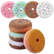 LemonRoad 8팩 압정 스폰지 도넛 모양 양면 클리닝 - 및 수세미 표면 장비를 위한 튼튼한 세척력, LemonRoad 8팩 압정 스폰지 도넛 모양 양면 클