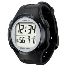야마사 워치 만보계 DEMPA MANPO 블랙×실버 TM-510BS, 1개