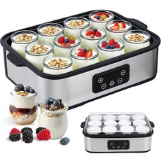 자동 요거트 메이커 12병 2160ml 조절 가능한 디지털 메이커 머신 신선한 홈메이드 디저트를 위한 48시간 시간 조절 LED 디스플레이 다기능 전기, 자동 요거트 메이커, 디지털 요거트 메이커 기계, 12