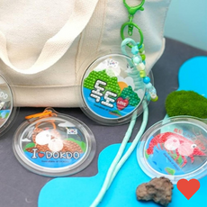 (TD) 독도 아크릴 보석 십자수 돔 키링 (비즈키링매듭포함), 괭이갈매기