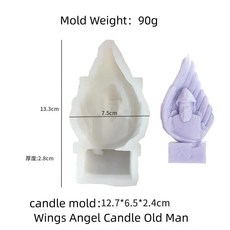 천사 양초 몰드 수면 테라피 예수 기도 석고 교회 장식, 색상: 7. A