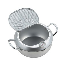 YOSHIKAWA吉川 不銹鋼油炸鍋, 1個, 20cm, 不鏽鋼/容量2.3L