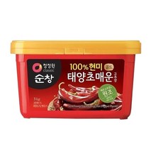 대상 청정원 순창 100% 현미 태양초 매운 고추장 3kg, 1개