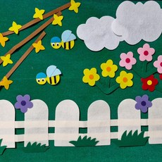 봄 환경판 세트 개나리 울타리 꽃밭 교실꾸미기 환경구성 펠트지