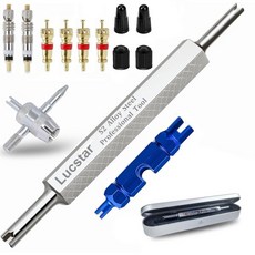 Lucstar R134A R12 에어컨 HVAC 슈레이더 밸브 코어 제거 도구 자동차 자전거 타이어 RV 트럭용 스템 렌치 프레스타 캡 2개 4개 2018726, Lucstar R134A R12 에어컨 HVAC 슈레이