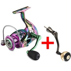 중상급자용 3세대 초경량 스피닝릴+파워핸들 바다 민물 원투낚시릴 루어낚시릴, 파워핸들 대형 골드+, GMR5000