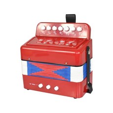 Ennbom 피아노 아코디언 미니 아코디언 7열쇠 장난감 가정용 사용하기 쉬운 초보자 세트 레드, 1개, 상세페이지 참조, 상세페이지 참조