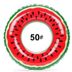 BO雜貨 環保PVC西瓜造型泳圈 浮圈 兒童大人男女充氣游泳圈 夏季戲水, 充氣後外徑50cm, 1個