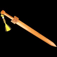 有貨桃木劍法器擺件一體無拼接虎頭劍秦長短漢劍道士劍桃木支架劍架 過爐保平安 鎮宅保平安, 回紋大號長80厘米（無底座）, 1個