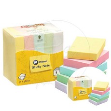 프린텍 스티키노트 알뜰팩 점착 메모지 100매 5EA 51x38 독서 기록 계획 문구 캘린더 수첩 일정