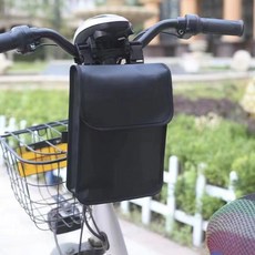電動車掛物包 電動車前車筐車簍 大容量 折疊車山地車掛籃 防水耐磨 腳踏車前置掛包 布籃單車籃子 腳踏車車筐車籃, 新小號立體通用+防水+純黑色, 1個