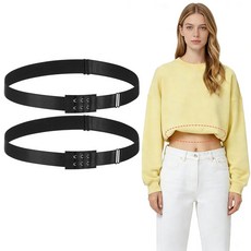 크롭 탑 턱 허리 밴드 2개 조절 가능한 크롭 탑 밴드 신축성 있는 허리 벨트 터킹 스웨터 셔츠 스트레치 벨트 여성용 상의 스타일 변경 136976