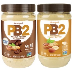 PB2 분말 땅콩 버터 번들 - 오리지널 PB2 및 코코아 PB2 Powdered Peanut Butter Bundle - Original PB2 and Cocoa PB2 Pea, 2개, 453.59g