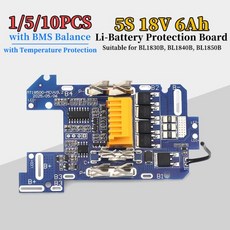 1510Pcs 마키타 리튬 배터리 BL1830B 5-스트링 18V 보호 보드, 01 10pcs