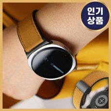 그레너 갤럭시 워치 가죽 스트랩 디버클 시계줄 자석 밴드, 1개, 머스터드 브라운