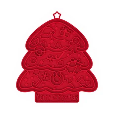 꽃모양 크리스마스 트리 실리콘 애완동물 패드 고양이 강아지 슬로우 플레이트 펫 피더 볼, 10 Style B - Red