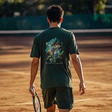 테니스 그래픽 기능성 드라이 티셔츠 / 흡한속건 여름 반팔 S~2XL / 커플룩 단체복 운동복