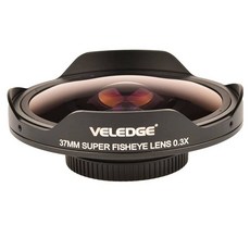 37MM/43MM Vlogmagic 0.3X HD Ultra Fisheye 렌즈 어댑터(비디오 카메라 캠코더 전용 후드 포함) 저분산 유리 216954, 37MM, 1개