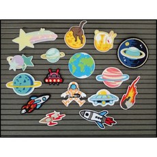 皮卡布 太空主題刺繡布貼 一套16款, 1個, 一套16款特價399元