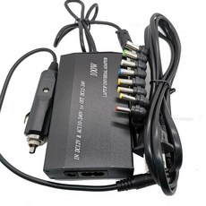 차량용 노트북 DC 충전기 AC 어댑터 전원 공급 장치 범용 블랙 컬러 지원 100W, 8pcs   EUcables