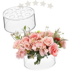 꽃꽂이 홀더 12공 원형 꽃병 화병 고정 꽃다발 생화 정리 꽃줄기 거치대, 1개