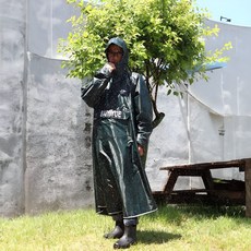 빈시엔 남자 우비 성인 우의, 1개, 카키