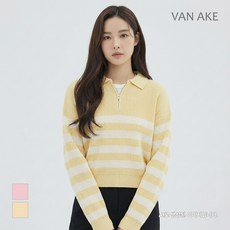 [반에이크] 배색디자인 집업카라 니트_VB33KTQ320Z