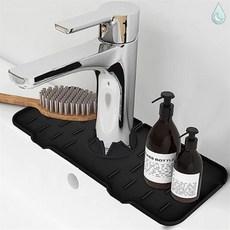 꿈꾸는비 싱크대 실리콘 매트 받침대, 블랙