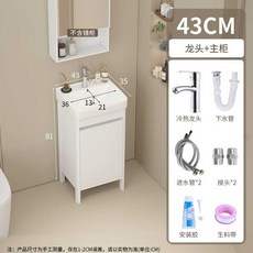욕실 하부장 간이 세면대 스탠드 호텔 원룸 캐비닛, 1개, (화이트) 가로43폭35높이81cm