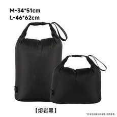 真空壓縮衣物收納袋 旅行收納袋 防水收納袋 戶外收納袋 卷口設計, 1個, 黑色
