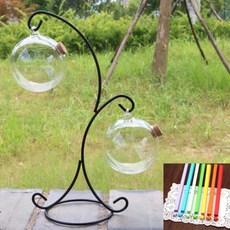 종이학 하트 유리병 기념일 장식 선물 화병 연인 사랑, 더블 공병 거치대 + 종이