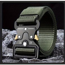 正品戰術腰帶快速釋放戶外腰帶柔軟真尼龍運動配件男女黑帶, 綠色, 1個