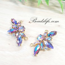 비즈라이프 줄큐빅 줄보석 네일체인 보석모티브 3번, 1개, N-0031 금도금