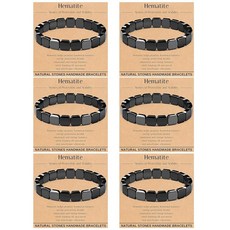 ECLATIS FINZOR 남성 헤마타이트 디자인 팔찌 6개 대형 사이즈 천연석 핸드메이드 - Reignites 남성적인 에너지 힐링 비즈 부활절 영감을 주는 특별한 선물