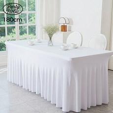 파티홀릭 생일 돌잔치 백일상 칠순잔치 파티용 기업박람회 무지 행사 테이블보, 가로180cm, 화이트, 1개