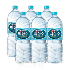 백산수 (/) 먹는샘물 농심 생수 백산수 유라벨 생수 백두산 물 화산암반수 사무실 가정용생수, 1세트, 2L