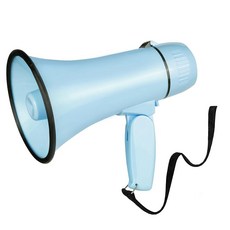 MyMealivos 20W 메가폰 불혼 사이렌 및 240초 레코딩 내장 5.4" 8.6" 볼륨 조절 기능이 있는 휴대용 메가폰 실내 실외 활동을 위한 최대 300피트 이상, 라이트 블루