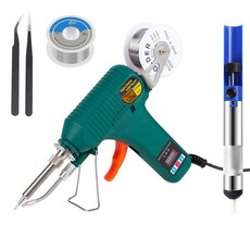 프리라이프 - 핸드용접건 소형 휴대용용접기 전기인두 LED 디지털 디스플레이, KM43, 납흡입기+족집게*2+주석선*50g, 1개