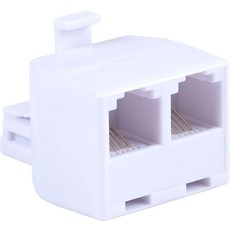 Power Gear 전화 듀플렉스 어댑터 가정 또는 사무실 자동 응답기와 호환 모든 브랜드 RJ14 RJ11 화이트 76191 156222, 1 Pack, 1Pack