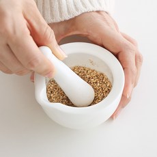 모리다인 화이트 도자기 깨갈이 절구, 1개