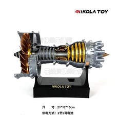 NIKOLATOY 羅爾斯羅伊斯Trent900渦扇引擎模型 飛機發動機桌面擺件 創意禮物, 1個, 經典款Trent900渦扇引擎（21cm