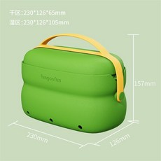 下殺價 梵高范洗漱收納包 游泳健身洗澡籃子 宿舍浴室手提收納包, 綠色【干濕分離-防污防撞】