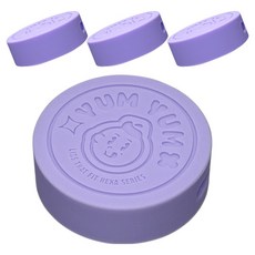 미르 실리콘 헥사 얌얌 유리병 뚜껑 58mm, 퍼플, 4개