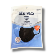 크리넥스 입체형 마스크 대형 KF80, 1개입, 160개, Black (블랙)