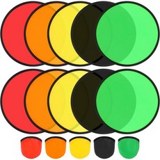 Aunifun 플라잉디스크 프리스비 던지기 원반 파티용 가방 접이식 포켓 비치 플라잉 디스크가 포함된 10개의 PCS 디스크 팬 세트는 여름 야외 활동을 선호합니다