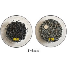 隨草憶境 鐵膽沙黑工沙超小鵝卵石 水陸缸生態瓶造景石化妝沙水族底沙溪流石多肉微景觀, 1個, 3-6mm（250克/包）