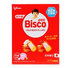 GLICO Bisco 格力高 綜合乳酸菌夾心餅 牛奶及草莓口味, 20.9g, 40個