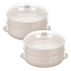 Dailygongam 蒸氣微波爐蒸鍋, 25.5cm, 2個
