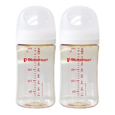 더블하트 모유실감 3세대 PPSU 베이직 젖병 트윈팩, 제뉴인화이트, 240ml, 1세트