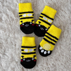 보드미펫 반려동물 강아지 양말 고양이애견 미끄럼방지 양말, 꿀벌, 1세트